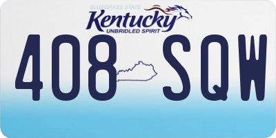 KY license plate 408SQW