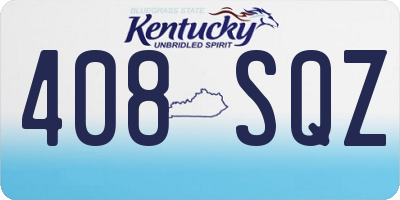 KY license plate 408SQZ