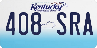 KY license plate 408SRA