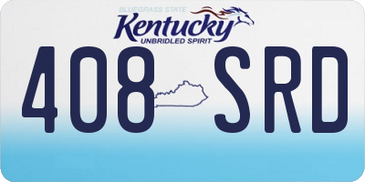 KY license plate 408SRD