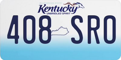 KY license plate 408SRO