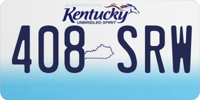 KY license plate 408SRW
