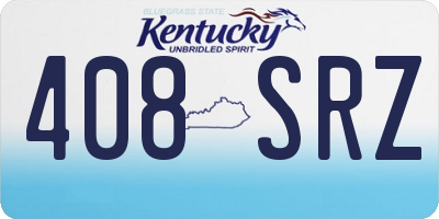 KY license plate 408SRZ