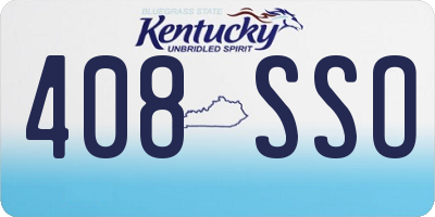 KY license plate 408SSO