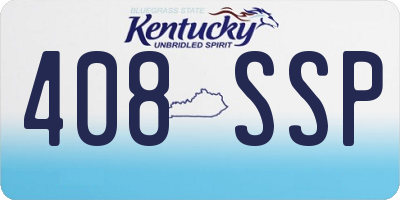 KY license plate 408SSP