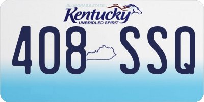 KY license plate 408SSQ