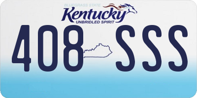 KY license plate 408SSS