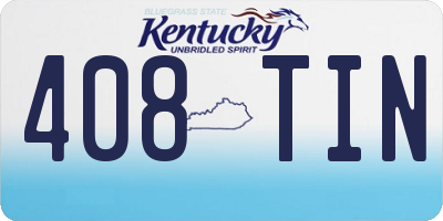 KY license plate 408TIN