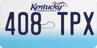 KY license plate 408TPX
