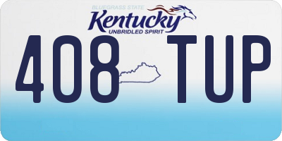 KY license plate 408TUP