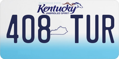 KY license plate 408TUR