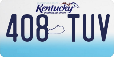 KY license plate 408TUV