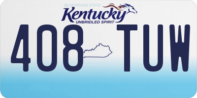 KY license plate 408TUW