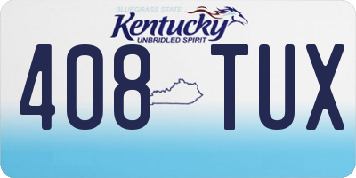 KY license plate 408TUX