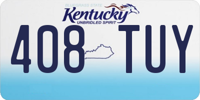 KY license plate 408TUY