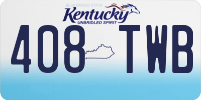 KY license plate 408TWB