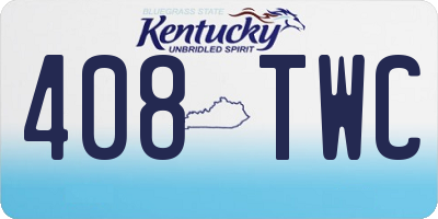 KY license plate 408TWC