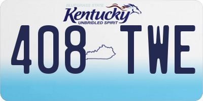 KY license plate 408TWE
