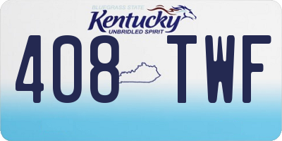 KY license plate 408TWF