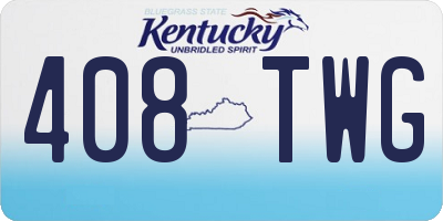 KY license plate 408TWG