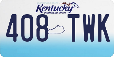 KY license plate 408TWK