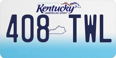 KY license plate 408TWL