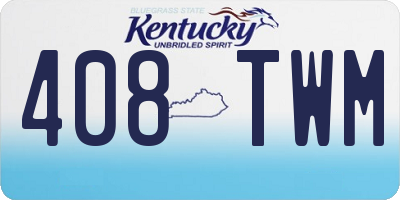KY license plate 408TWM