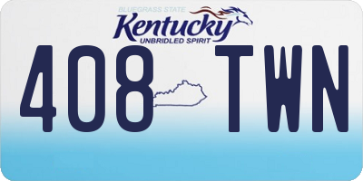 KY license plate 408TWN