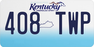 KY license plate 408TWP