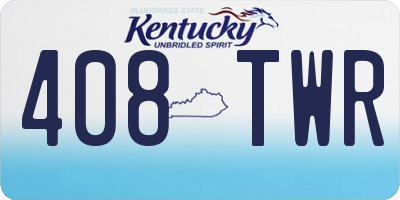 KY license plate 408TWR