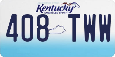 KY license plate 408TWW