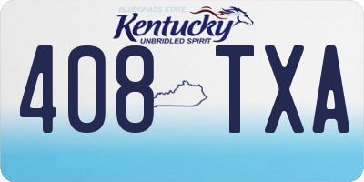 KY license plate 408TXA