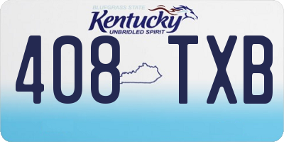 KY license plate 408TXB