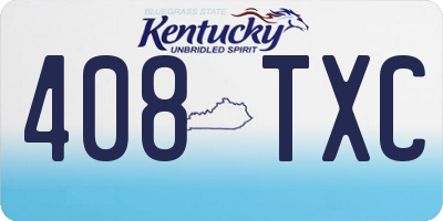 KY license plate 408TXC