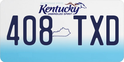 KY license plate 408TXD