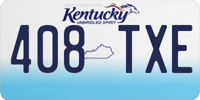 KY license plate 408TXE