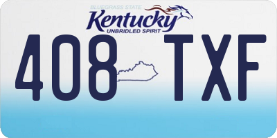 KY license plate 408TXF