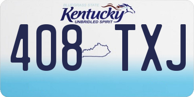 KY license plate 408TXJ