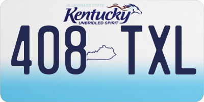 KY license plate 408TXL