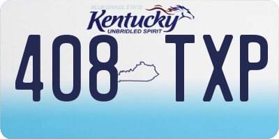 KY license plate 408TXP