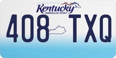 KY license plate 408TXQ