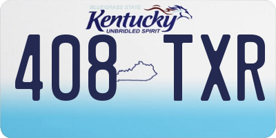 KY license plate 408TXR