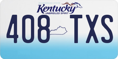 KY license plate 408TXS