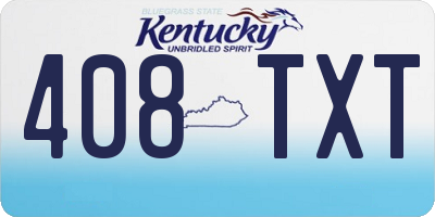 KY license plate 408TXT