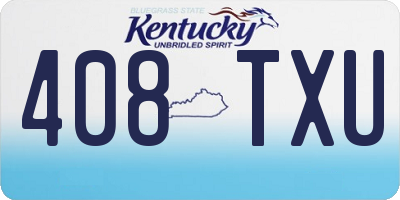 KY license plate 408TXU