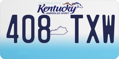 KY license plate 408TXW