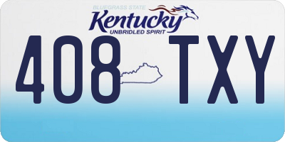 KY license plate 408TXY