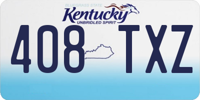 KY license plate 408TXZ