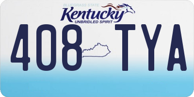 KY license plate 408TYA
