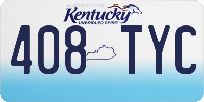 KY license plate 408TYC